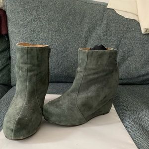 Jeffrey Campbell Grey suede platform booties